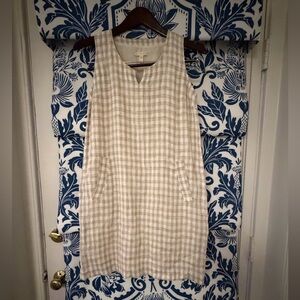 Eileen Fisher Organic Linen Gingham Slub Dress